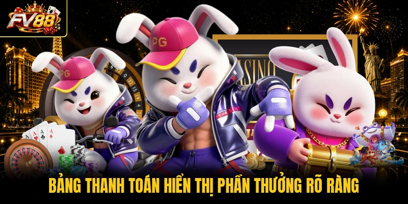 Bảng thanh toán hiển thị phần thưởng rõ ràng