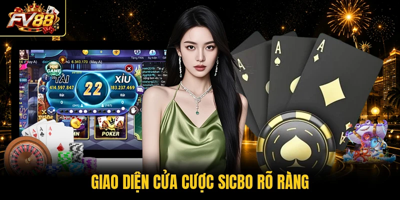 Giao diện cửa cược sicbo rõ ràng